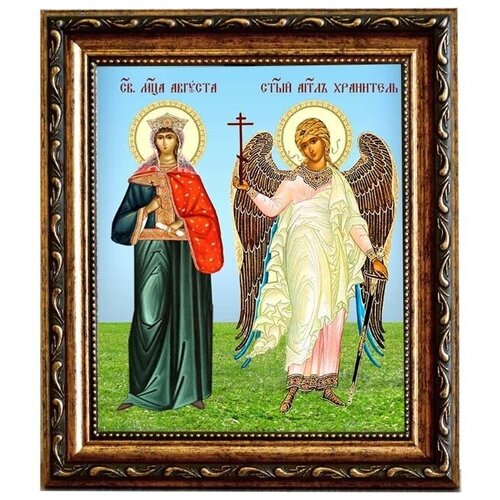 Августа (Василисса) Римская с Ангелом Хранителем. Икона на холсте.