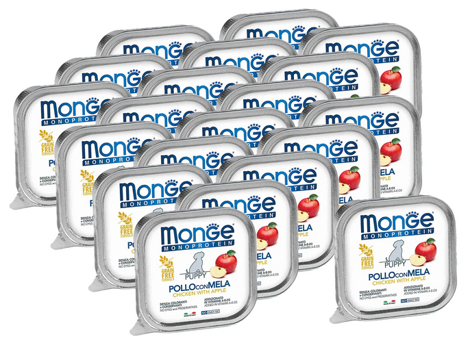 Monge Dog Monoprotein Fruits консервы для щенков паштет из курицы с яблоком 150г х 20 шт.