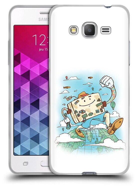 Чехол задняя-панель-накладка-бампер MyPads Счастливый чемодан для Samsung Galaxy Grand Prime/Prime VE Duos SM-G530 противоударный