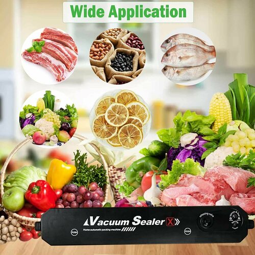 вакуумный упаковщик vacuum sealer 10 пакетов Вакуумный упаковщик Vacuum Sealer Z для заморозки, вакууматор кухонный для запаивания пакетов, запайщик для дома, дачи + 10 пакетов в подарок.