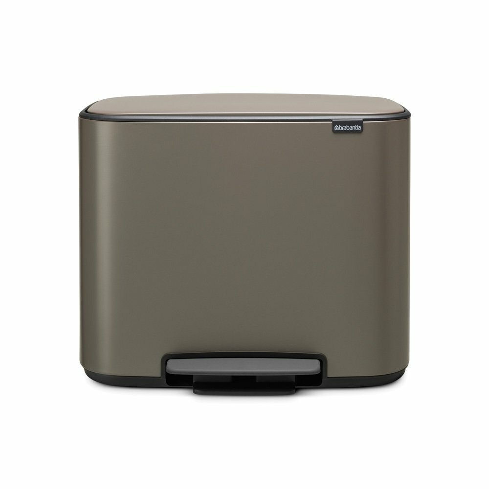 Мусорный бак с педалью Brabantia Bo Pedal Bin 11/23л, двухсекционный, платина 121203