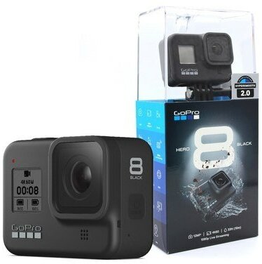 Экшн-камера GoPro HERO8 (CHDHX-801-RW), 12МП, 3840x2160, 1220 мА·ч Black