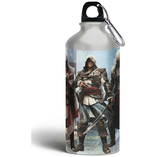 фото Бутылка спортивная,туристическая фляга, 500мл с карабином assasins creed unity 1-2 brutbottle