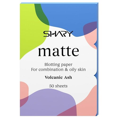 Shary матирующие салфетки Matte Volcanic Ash 50 шт. 12 г shary матирующие салфетки matte green tea 12 г