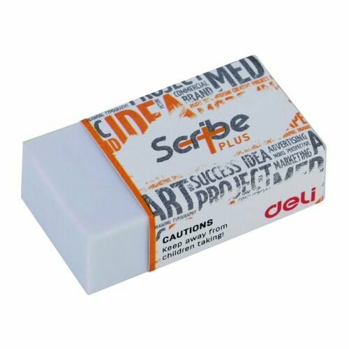 Ластик Deli Scribe Plus EH00310, 40x22x12мм , белый ластик deli scribe plus eh00310 40x22x12мм белый