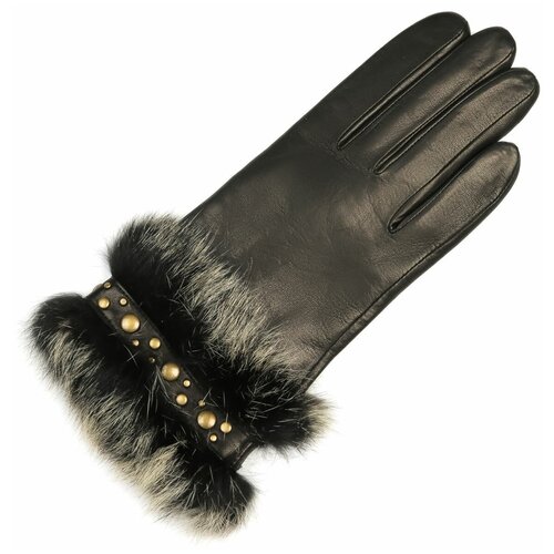 фото Перчатки finnemax, демисезон/зима, натуральная кожа, размер 6,5, черный