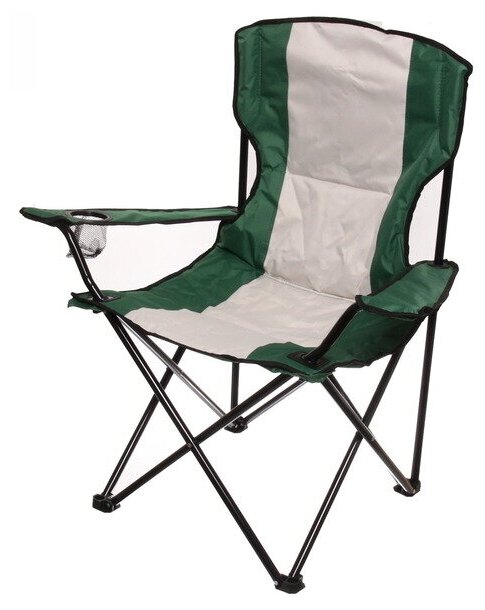Кресло складное с подлокотниками до 120кг Комфорт 54*54*94см зеленое
