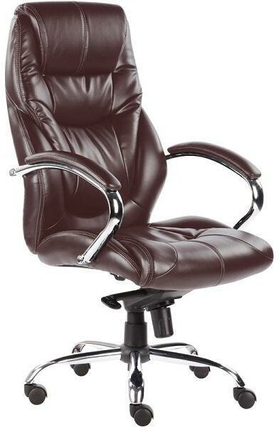 Кресло руководителя Easy Chair 535 MPU кожзам коричневый, хром