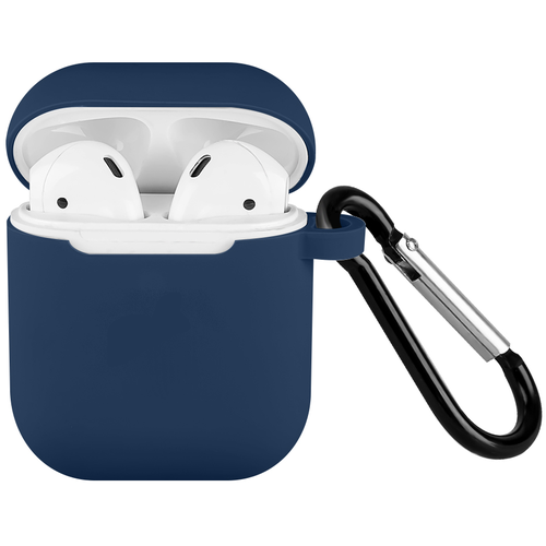 Noname Чехол для Apple AirPods 1/ AirPods 2 с карабином Cobalt blue (Синий)