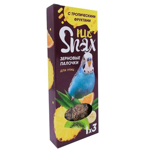 Snax Plus Зерновые палочки для птиц с тропическими фруктами (3 шт.) 90 г.