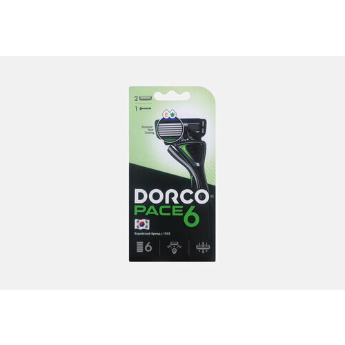 Купить Станок для бритья + 2 сменные кассеты Dorco Pace6