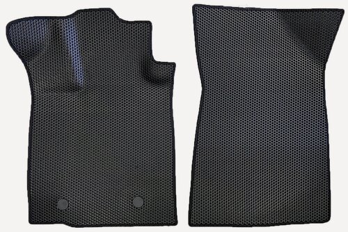 Изображение товара ЕВА коврики для VAZ Lada Largus фургон (2012-н. в.) / ВАЗ Лада Ларгус Фургон / Черные соты, Черный кант, Комплект 2 шт.