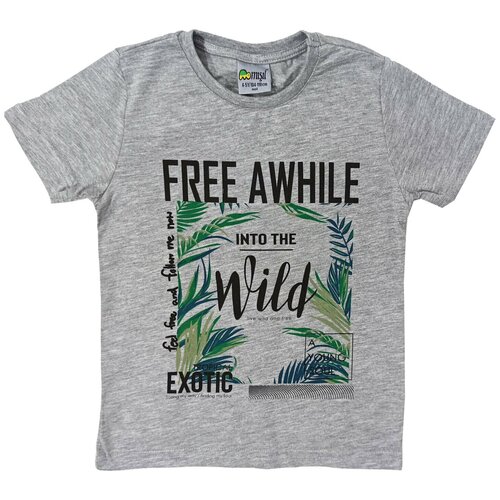 фото Футболка папитто, размер 116-122, темно-серый