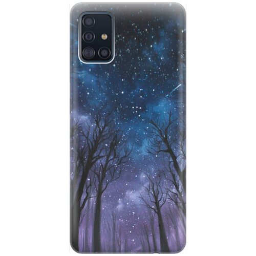 фото Силиконовый чехол на samsung galaxy a51 / самсунг а51 с принтом "ночной лес" gosso