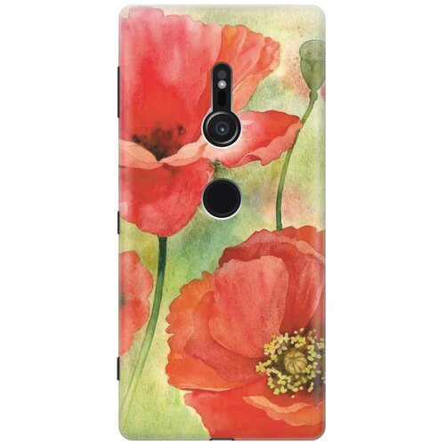 фото Re:pa накладка transparent для sony xperia xz2 с принтом "алые маки"