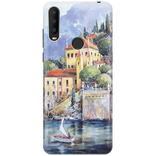 фото Cиликоновый чехол на alcatel 3x (2019) / алкател 3х 2019 с принтом "город у моря" gosso