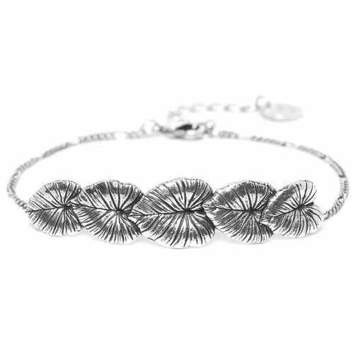 Браслет ORI TAO, Winter Garden, цепь,со вставкой в форме листьев калатеи, OT21.2-13-51036 серебристый