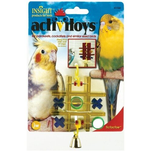 Игрушка для птиц JW Activitoy Tic Tac Toe Полочка с зеркальцем и колокольчиком