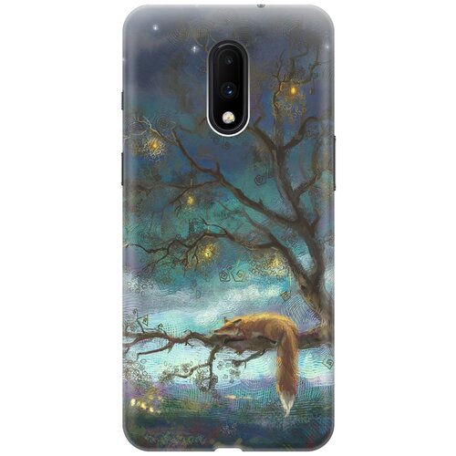 фото Re:paчехол - накладка artcolor для oneplus 7 с принтом "лиса на дереве"