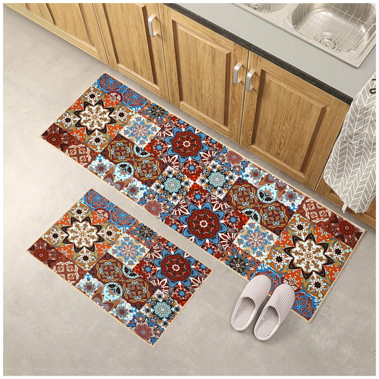 Набор ковриков для кухни на пол / Коврик для дома Mosaic - фотография № 3