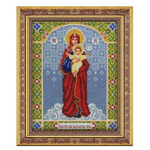 Набор для вышивания бисером Богородица Благодатное небо, 20x25 см, арт. Б1029