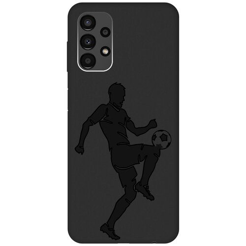 Матовый чехол Football для Samsung Galaxy A13 4G / Самсунг А13 4Г с 3D эффектом черный