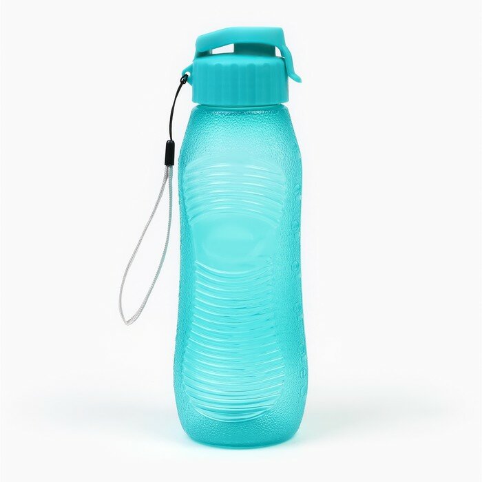 Бутылка для воды, 600 мл, 6.6 х 23 см, голубая