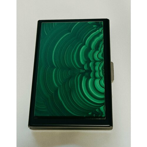 Визитница гладкая, черный, зеленый