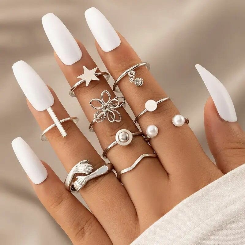 Набор колец Azimut C.O. Jewelry AND Accessories, серебряный