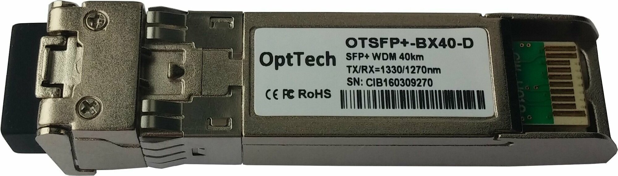 Трансивер модуль SFP+, WDM, TX/RX 1330/1270nm, 40km OTSFP+-BX40-D