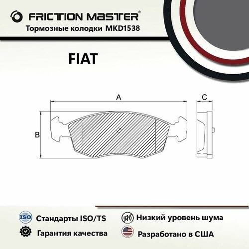 Тормозные колодки FRICTION MASTER MKD1538 для автомобиля Фиат Палио Викенд 178DX 0496- Палио 178BX 0496- 845₽