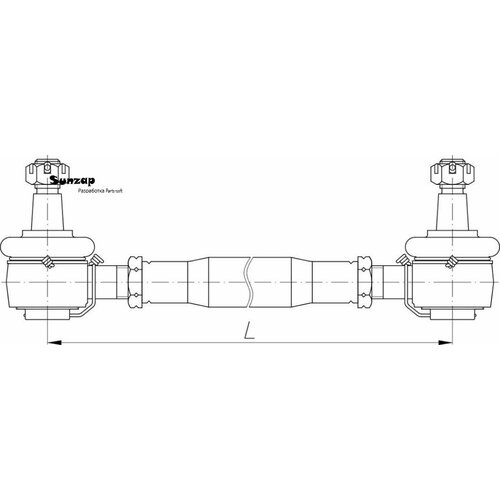 BELCARD 80-3003010-02 Тяга рулевая МТЗ-82 в сборе под ГУР L=595мм (между осями шарниров L=525мм) М24 белкард