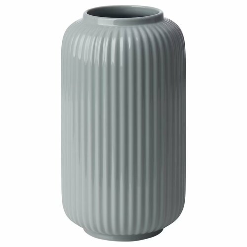 фото Ваза настольная ikea stilren, высота 22 см , диаметр 12 см , серая , керамика икеа