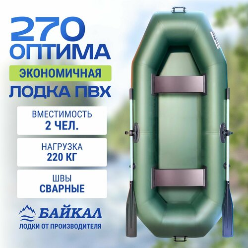 Лодка надувная для рыбалки ПВХ Байкал 275 Оптима лодка пвх аква оптима 240 надувная