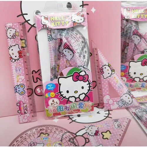 Набор линеек Hello Kitty друзья My Melody Kuromi Cinnamoroll Pompurin