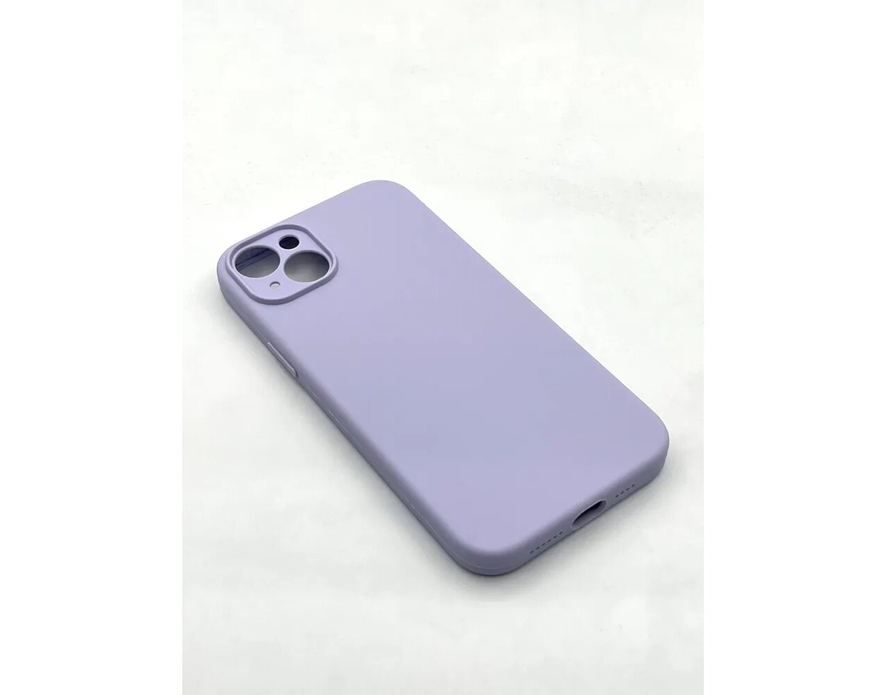 Чехол на Apple iPhone 14 Plus силиконовый с защитной подкладкой из микрофибры Microfiber Case, сиреневый — фото 1