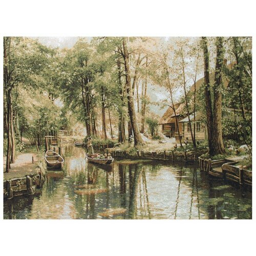 Картина Гобелен Лен 100 без рамы Изумрудная заводь 108Х70 2390₽