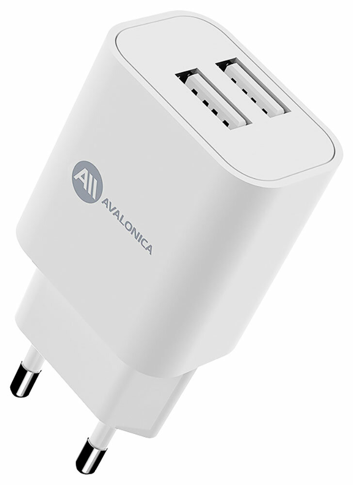 Сетевое зарядное устройство Avalonica AVA 2 х USB-A 10.5 Вт 21 A (AVA-WCH-007 White) EU белое