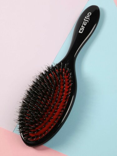 Изображение товара Gressio, Профессиональная массажная расческа, щетка для волос с комбинированной щетиной на подушке для прямых и вьющихся волос