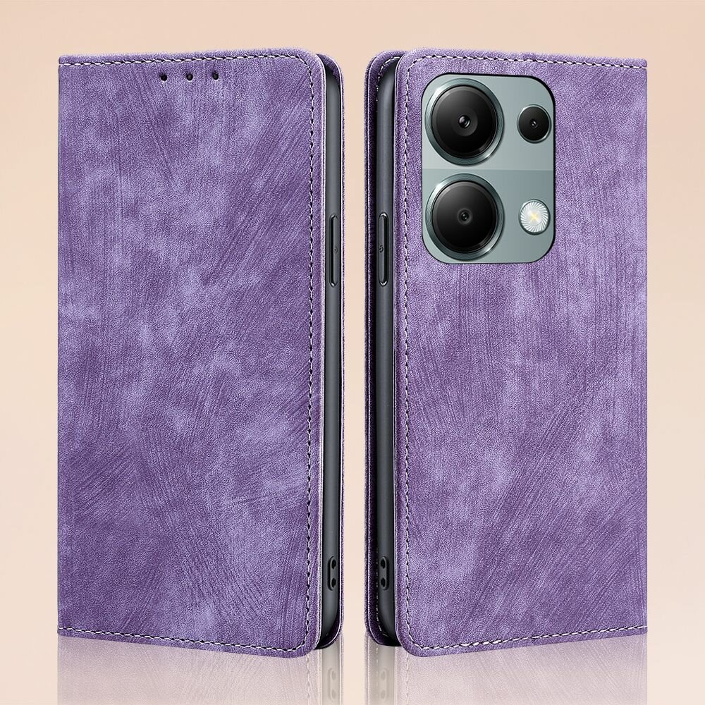 Чехол-книжка MyPads для Xiaomi Poco M6 Pro 4G и Xiaomi Redmi Note 13 Pro 4G, фиолетовый