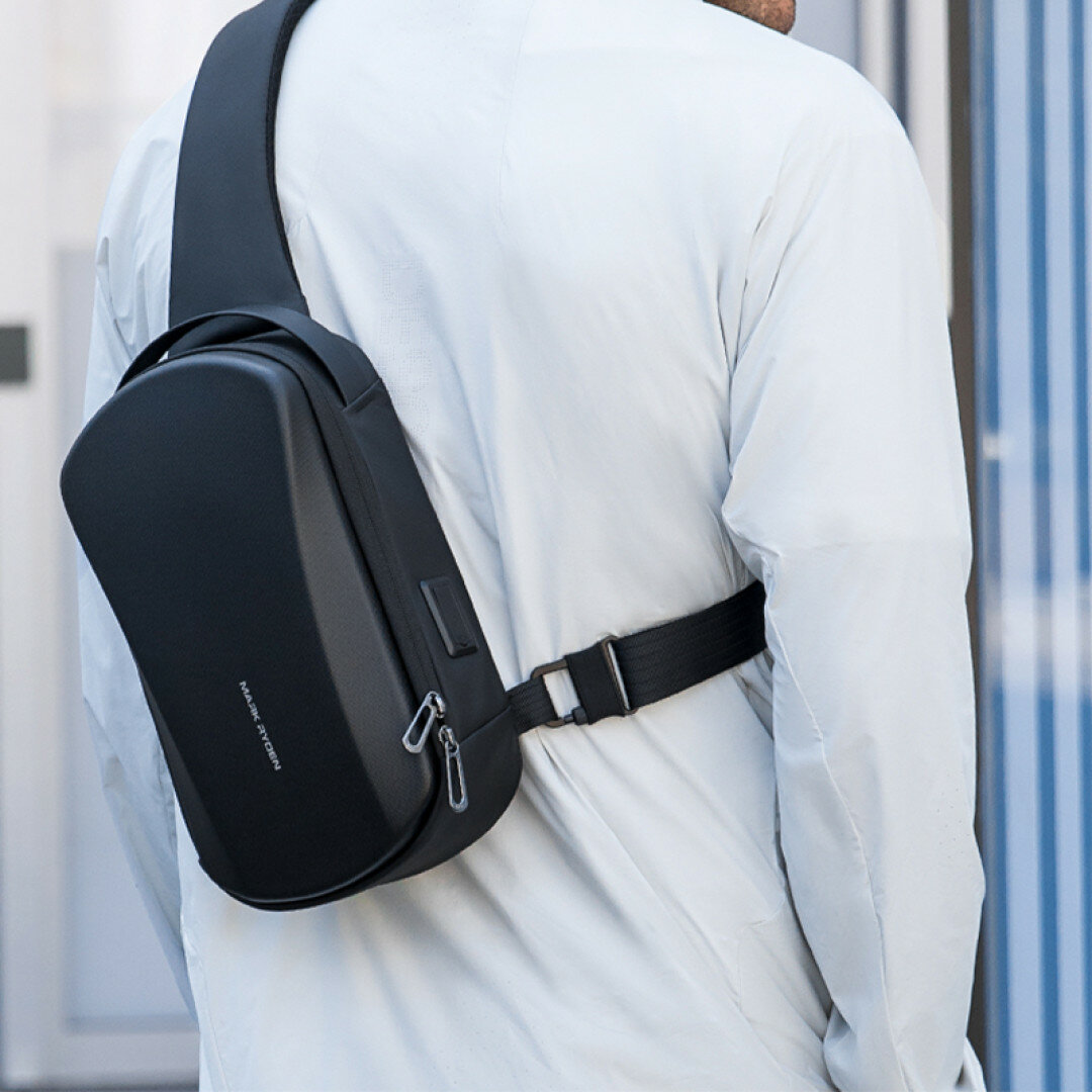 Рюкзак слинг Mark Ryden, фактура гладкая, черный — фото 1