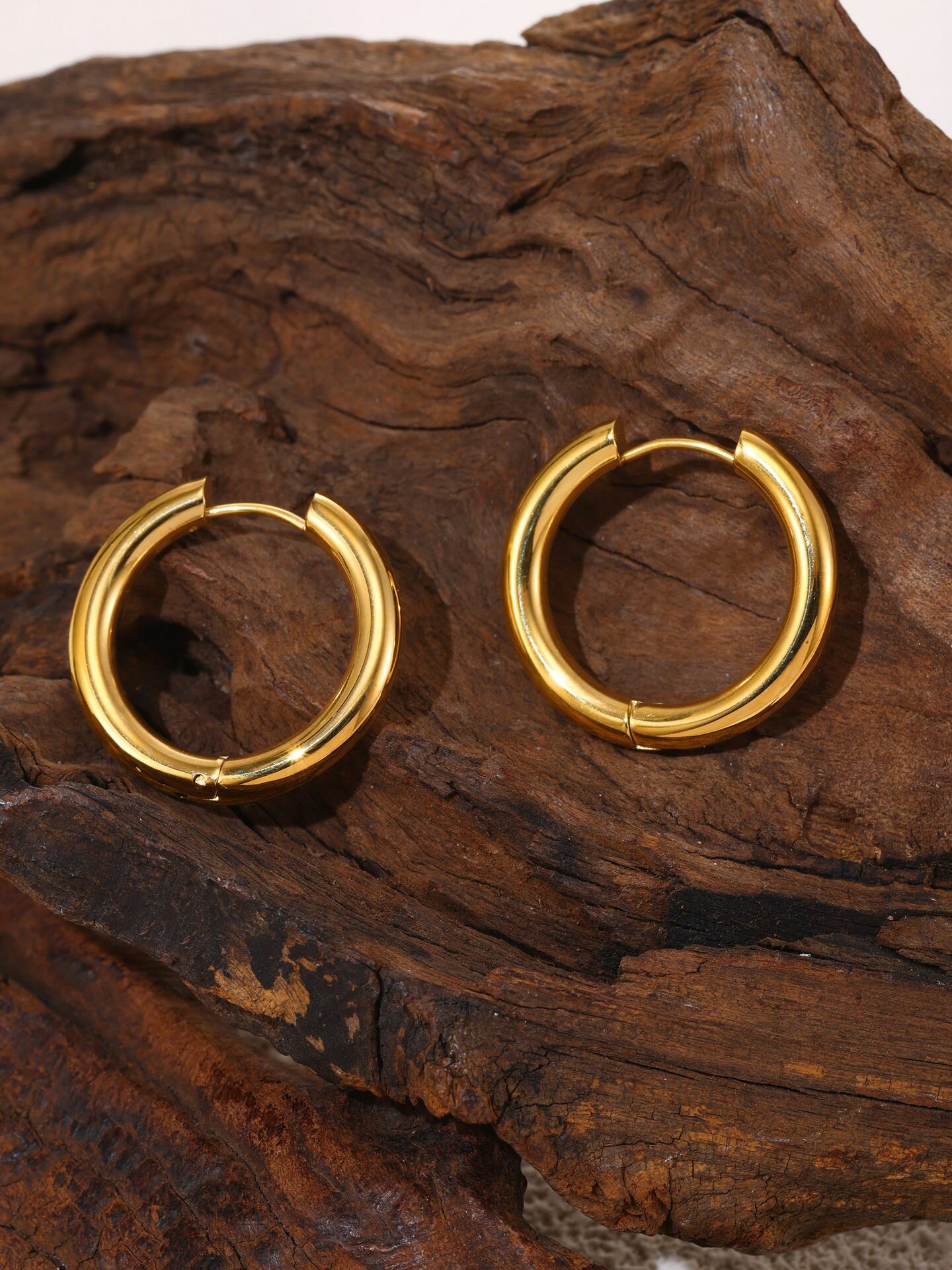 Серьги конго Цветные решения, золотистый — фото 1