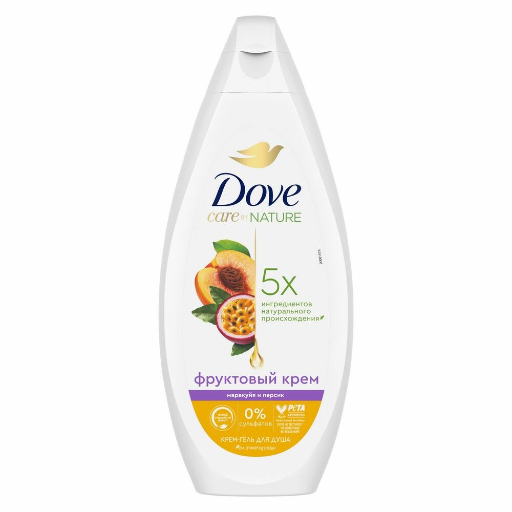 DOVE крем-гель для душа маракуйя-персик бессульфатный 250 мл