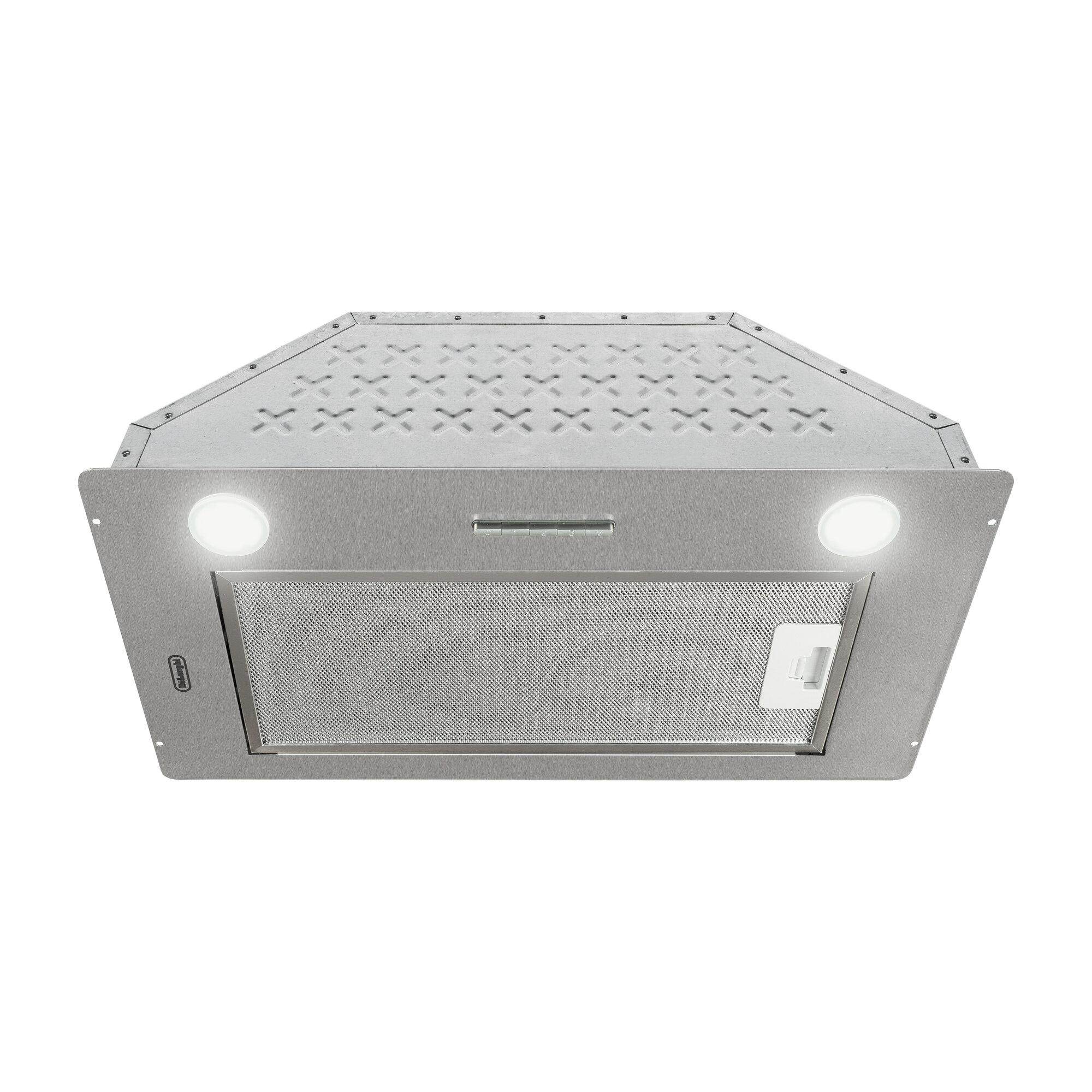 Кухонные Вытяжки Xiaomi Вытяжка для кухни 52 см DeLonghi COSETTA 508 IM, вытяжка кухонная встраиваемая, серая, 3 скорости, 850 м3/ч