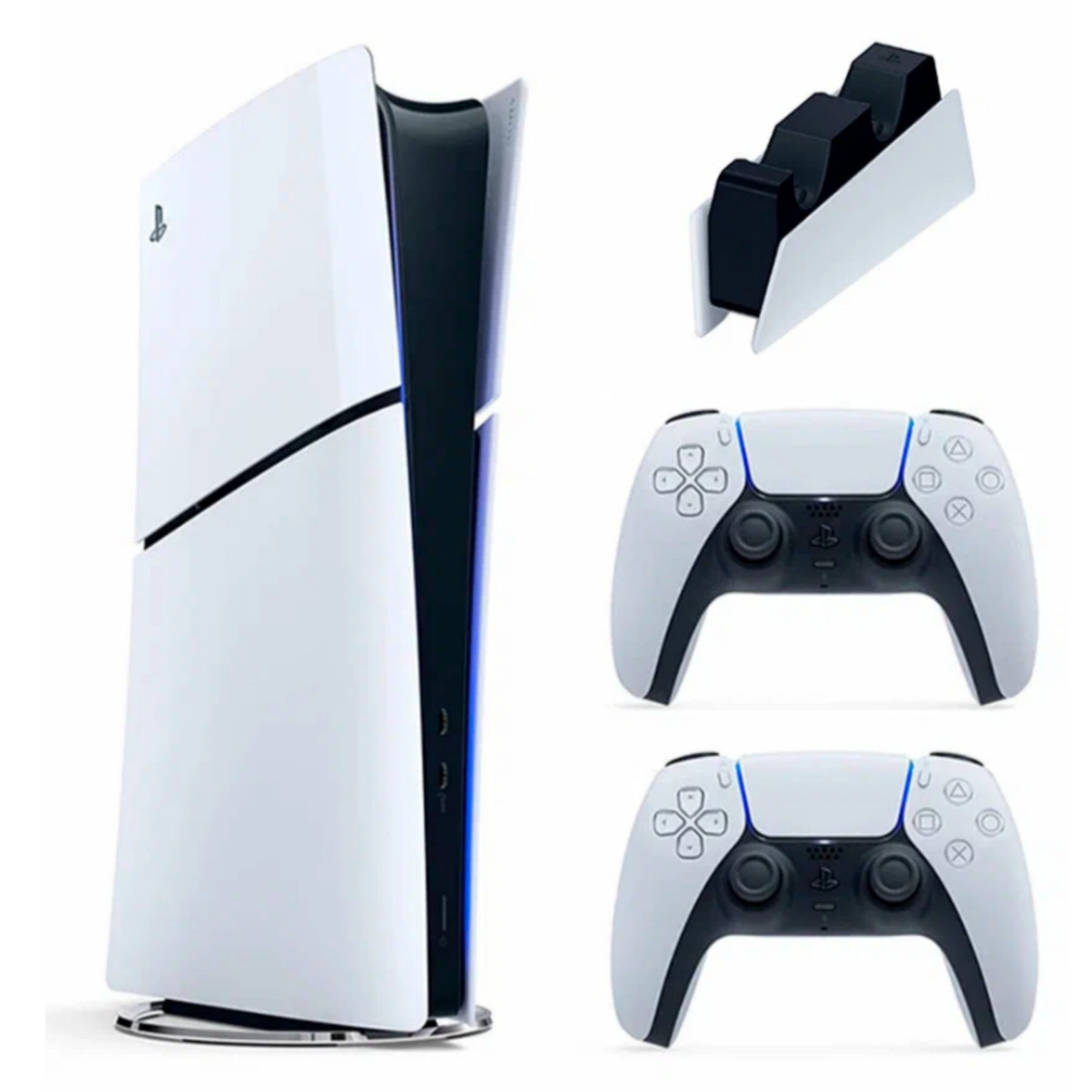 Игровая приставка Sony PS5 Slim, с дисководом и вторым геймпадом, 4K, белая