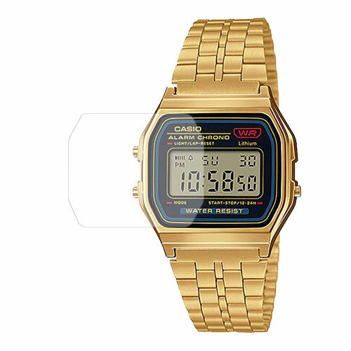 Скрин Мобайл защитный экран для часов Casio A159WGEA-1 из гидрогелевая плёнка прозрачная