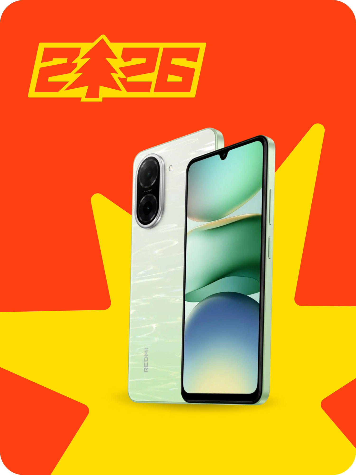Смартфон Xiaomi Redmi A5, 6.88 IPS дисплей, 32 Мп камера, батарея 5200 мАч, 3/64GB, Lake Green