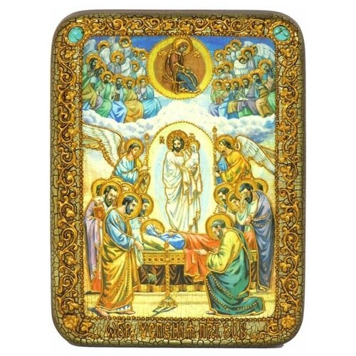 Подарочная икона Успение Пресвятой Богородицы на мореном дубе 15*20см 999-RTI-306m