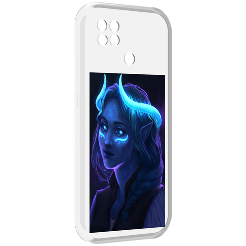 Чехол MyPads девушка синяя ледяная женский для Poco C40 задняя-панель-накладка-бампер