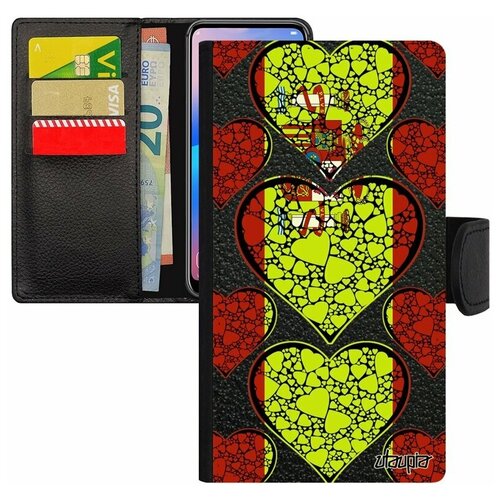 фото Чехол книжка для мобильного apple iphone 7, "флаг испании с сердцем" любовь страна utaupia